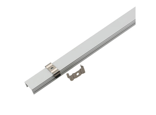SBL Aluprofil  19,6x18,9mm, IP65 Med melkehvitt deksel. Endestykker inkl.